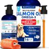 Salmon Oil for Dogs Omega 3 for Dogs 16 FL OZ Wild Alaskan Salmon Fish Oil Natural EPA & DHA Fatty Acids for Skin & Coat Allergy Joint & Bone Health L