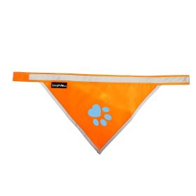Orange Dog Bandana S Size Hi Visibility Reflective Blaze Orange Bandana for Small Pets Safety Accessories for Walking Camping and Off Leash Explo