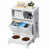 VEVOR Pet Feeding Station with 2 Stainless Steel Bowls, Elevated Dog Bowls with Storage