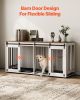 VEVOR 72" Dog Crate Furniture for 2 Dogs, Double Dog Crate Furniture with Double Sliding Doors, Large Dog Crate TV Stand with Removable Tray