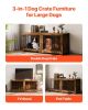 VEVOR 75" Dog Crate Furniture for 2 Dogs, Extra Large Double Dog Crate Furniture Large Breed with Divider & Double Doors