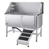 VEVOR Stainless Steel Dog Washing Station, 62 inch Pet Grooming Tub w/ Ramp, PE Water Filter Board