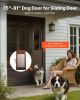 VEVOR Dog Door for Sliding Glass Door, 75 7/8 to 80 11/16 in Adjustable Height, Aluminum Alloy Frame with Rotating Hinges, Lock Design